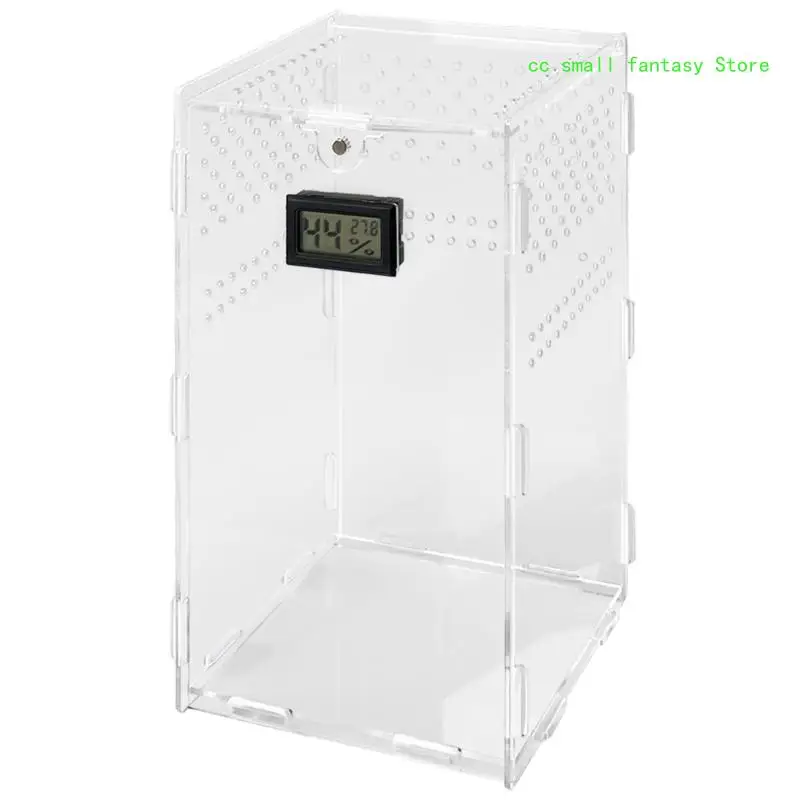 R3MA Reptiles Feeding Box Acrylic Terrariums Container with Temperature Hygrometer for Spiders Lizards Mini Habitat
R3MA Reptiles Feeding Box Acrylic Terrariums Container with Temperature Hygrometer for Spiders Lizards Mini Habitat