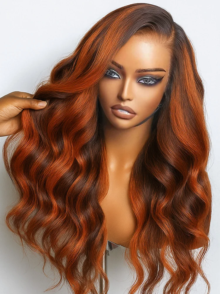 4/350 Ginger Highlight Brown Human Hair Wig Body Wave 30 Inch Wear To Go Lace Frontal Wig Ginger Brown Colored 5x5 Glueless Wigs
4/350 Ginger Highlight Brown Human Hair Wig Body Wave 30 Inch Wear To Go Lace Frontal Wig Ginger Brown Colored 5x5 Glueless Wigs