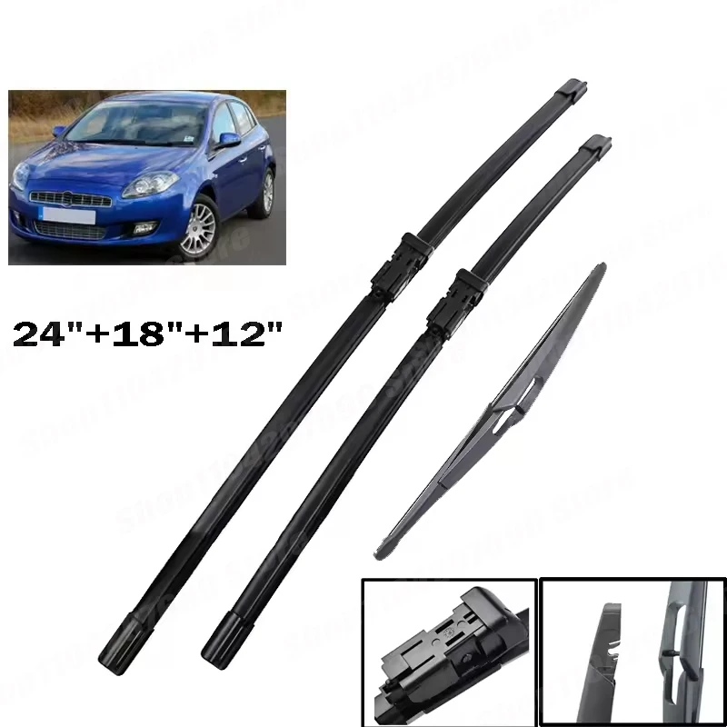 Wiper Front & Rear Wiper Blades Set For Fiat Bravo 2007 - 2013 Windshield Windscreen Window Rain Brush 24"+18"+12
Wiper Front & Rear Wiper Blades Set For Fiat Bravo 2007 - 2013 Windshield Windscreen Window Rain Brush 24"+18"+12