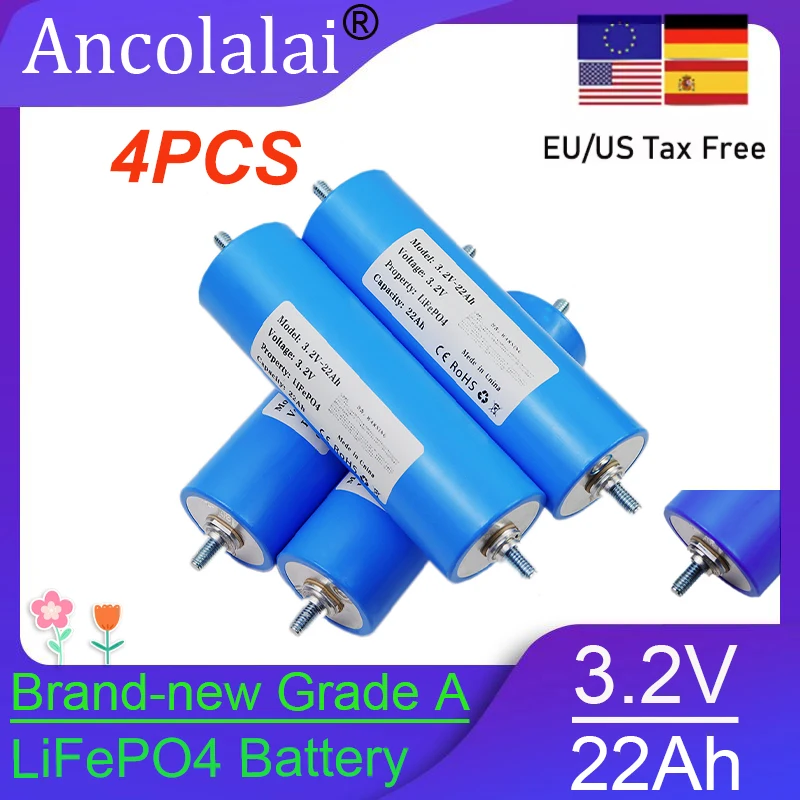 4PCS 3.2V 22Ah C40 Lithium Iron Phosphate Battery DIY 12V 24V Solar Energy Storage Electric Bicycle Motorcycle Electric Tool
4PCS 3.2V 22Ah C40 Lithium Iron Phosphate Battery DIY 12V 24V Solar Energy Storage Electric Bicycle Motorcycle Electric Tool