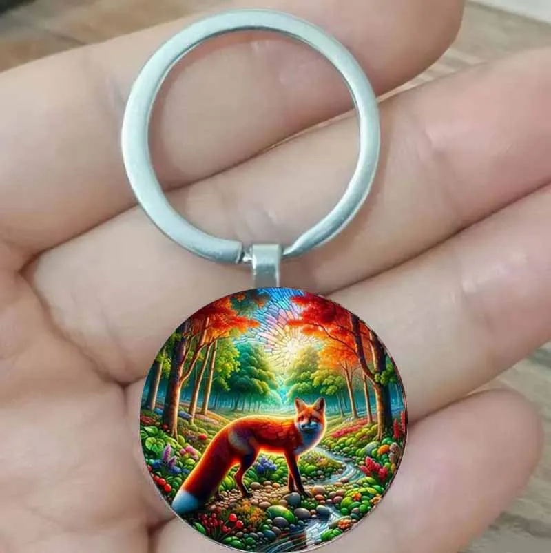 Retro Zinc Alloy Fox Theme Keychain - The colorful natural scene of foxes and rainbows is the perfect gift for family and friend
Retro Zinc Alloy Fox Theme Keychain - The colorful natural scene of foxes and rainbows is the perfect gift for family and friend