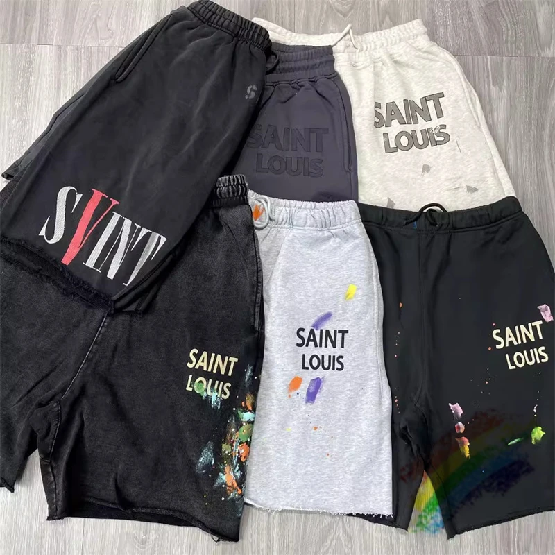 Vintage SAINT LOUIS Shorts Men Women Best Quality 2024ss Drawstring Splash Ink Graffiti Breeches
Vintage SAINT LOUIS Shorts Men Women Best Quality 2024ss Drawstring Splash Ink Graffiti Breeches