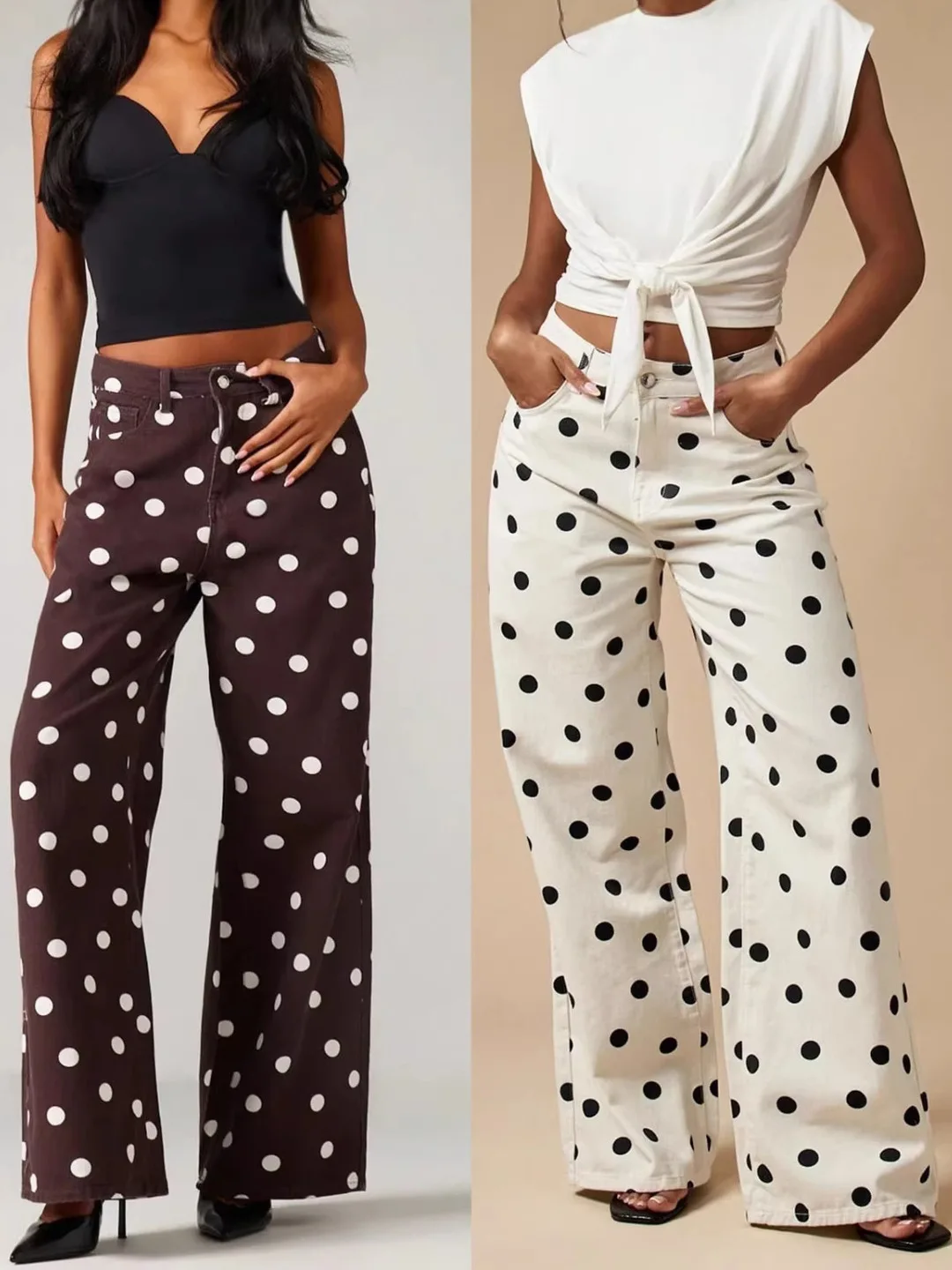 Polka Dot Loose Casual Women's Jeans No Stretch mid Waist Denim Pants Summer Collection Girls Fashion Elastic Waist Button Fly
Polka Dot Loose Casual Women's Jeans No Stretch mid Waist Denim Pants Summer Collection Girls Fashion Elastic Waist Button Fly