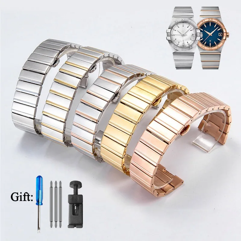 Stainless Steel watch Strap For Omega Constellation Double Eagle watchband 17mm 23mm 25mm Notched Bracelet Accessories Wristband
Stainless Steel watch Strap For Omega Constellation Double Eagle watchband 17mm 23mm 25mm Notched Bracelet Accessories Wristband