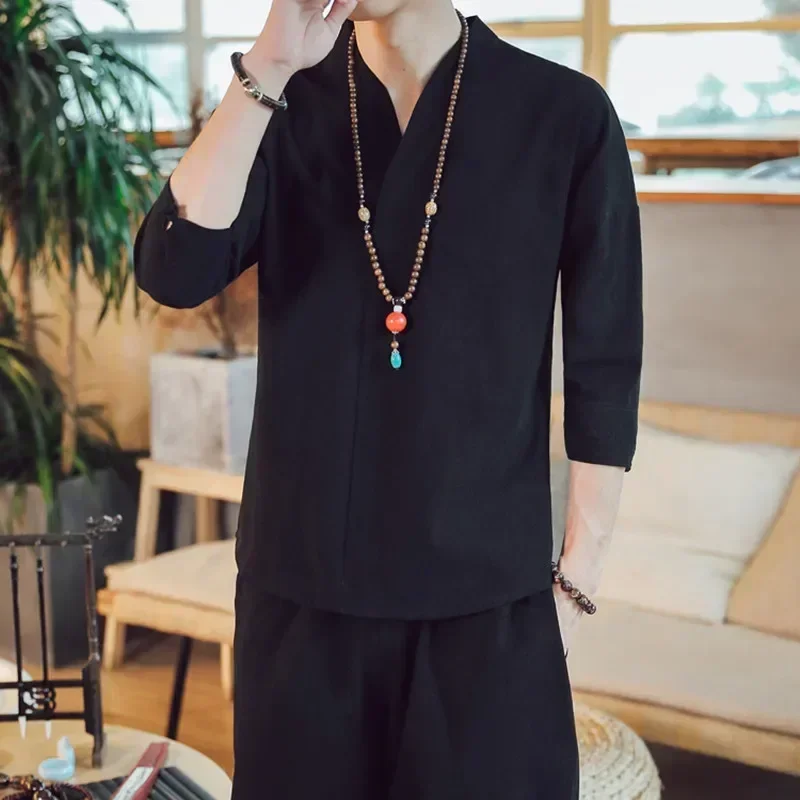 Japan Harajuku Yukata Feather Knitted Cardigan Kimono Men's Cotton and Linen Three-quarter Sleeve Bottoming Shirt T-shirt
Japan Harajuku Yukata Feather Knitted Cardigan Kimono Men's Cotton and Linen Three-quarter Sleeve Bottoming Shirt T-shirt