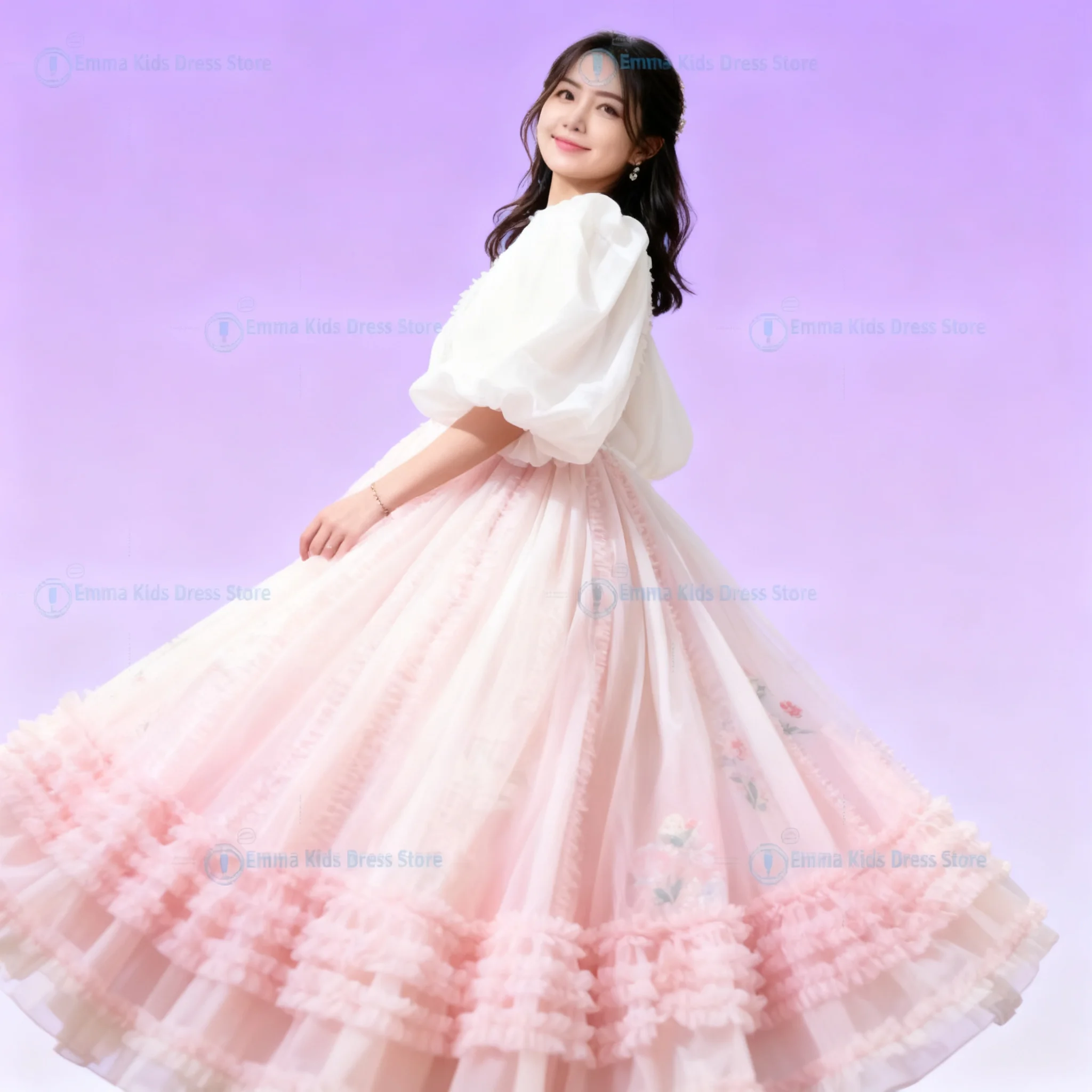 Custom First Communion Flower Girl Outfit, Puff Short Sleeves, High Neck, Mesh, Fluffy, Elegant, Flower Girl Dress, Suitable for
Custom First Communion Flower Girl Outfit, Puff Short Sleeves, High Neck, Mesh, Fluffy, Elegant, Flower Girl Dress, Suitable for