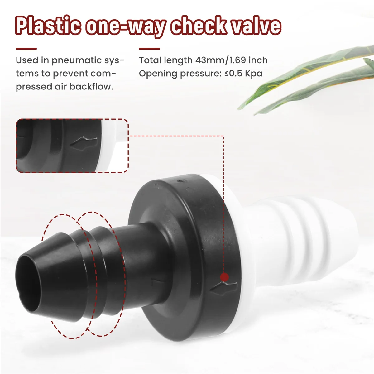 A25U 2Pcs 3/8 inch 10Mm Inline Abs One Way Water Non Return Check Valve For Fuel Gas Liquid Air
A25U 2Pcs 3/8 inch 10Mm Inline Abs One Way Water Non Return Check Valve For Fuel Gas Liquid Air