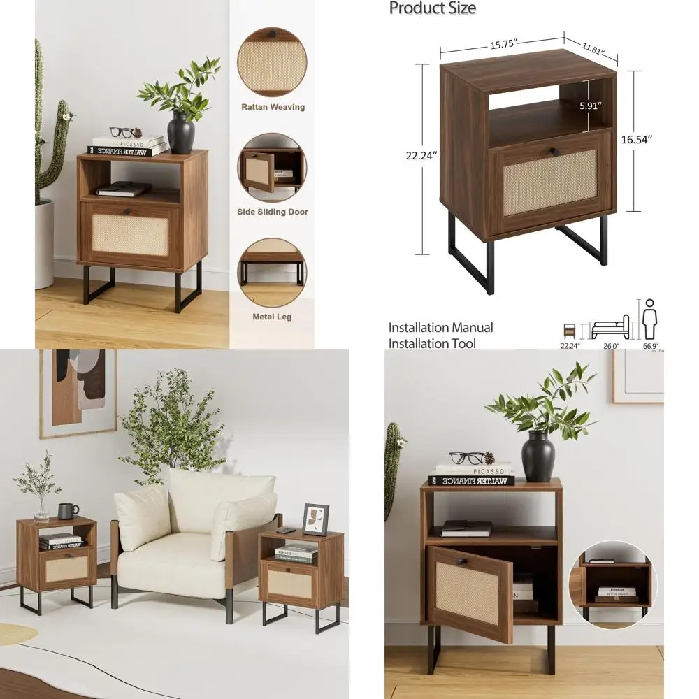 Современная прикроватная тумбочка в стиле бохо-фармхаус, из орехового дерева, с выдвижным ящиком и полкой для спальни, гостиной, офиса
Современная прикроватная тумбочка в стиле бохо-фармхаус, из орехового дерева, с выдвижным ящиком и полкой для спальни, гостиной, офиса