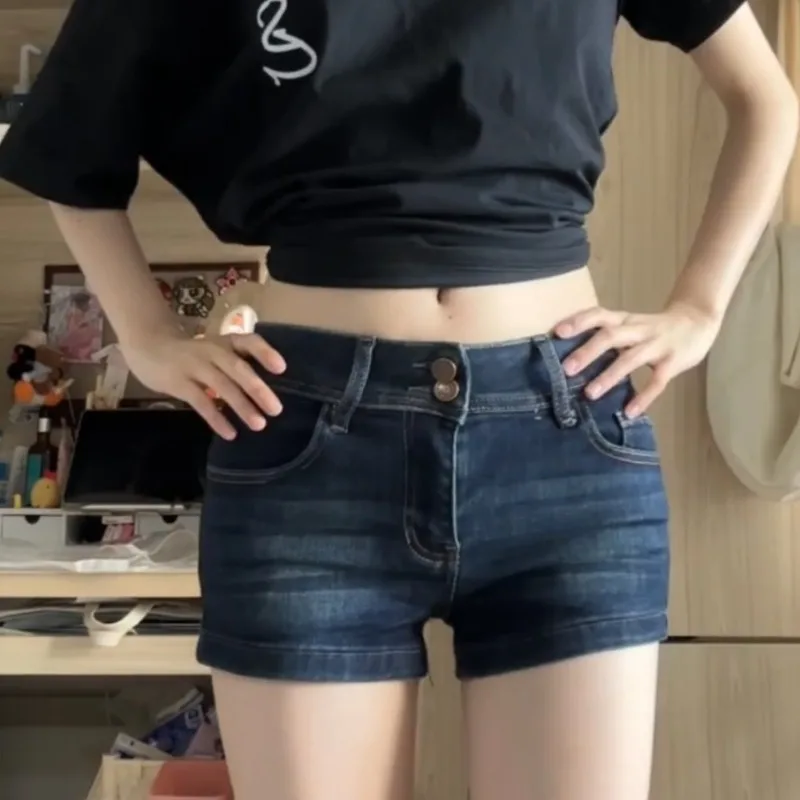New Women's Shorts Trendy Denim Shorts for Summer Deep Blue Vintage Booty Fit High Waist Bodycon
New Women's Shorts Trendy Denim Shorts for Summer Deep Blue Vintage Booty Fit High Waist Bodycon
