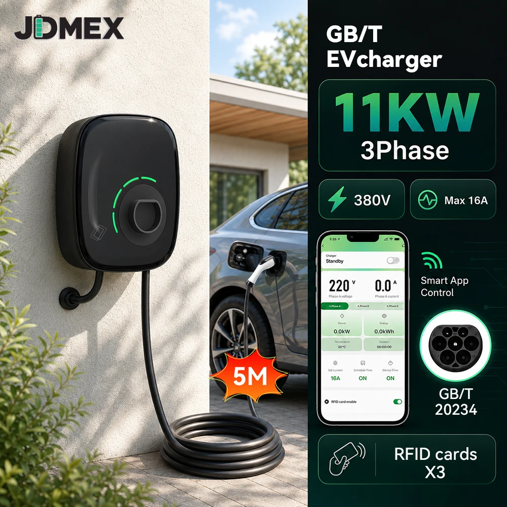JDMEX GBT EV Charging Station 11KW 16A 3Phase Fast Charging GB/T EVSE Wallbox Electric Vehicle Charger Station APP Control
JDMEX GBT EV Charging Station 11KW 16A 3Phase Fast Charging GB/T EVSE Wallbox Electric Vehicle Charger Station APP Control