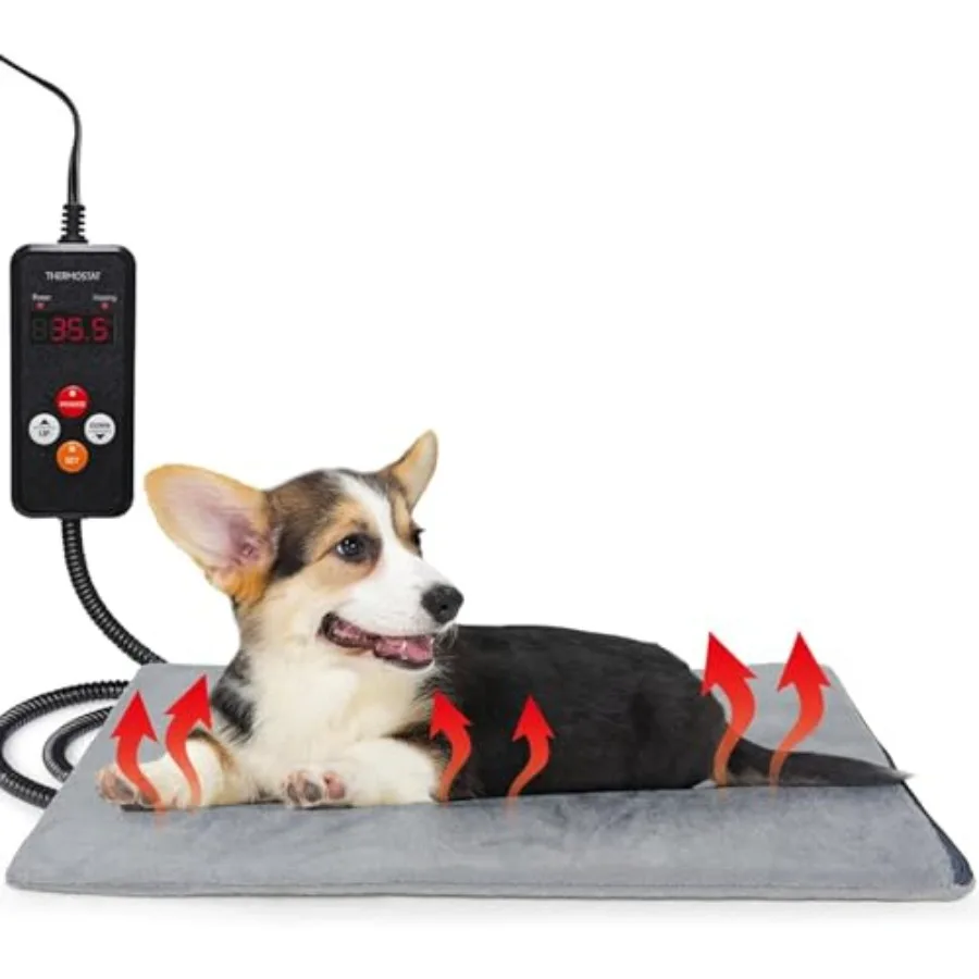 Pet Heating Pad for Cats and Dogs - Electric Warming Mat with Timer and Temperature Setting, Waterproof Cover, Auto Shut-Off -
Pet Heating Pad for Cats and Dogs - Electric Warming Mat with Timer and Temperature Setting, Waterproof Cover, Auto Shut-Off -