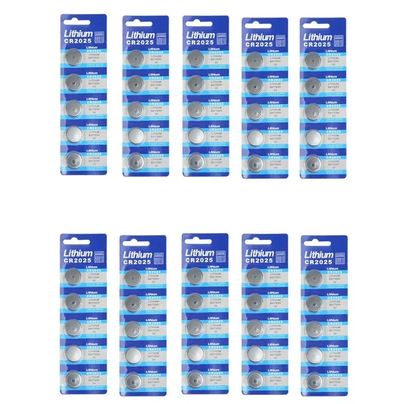 50PCS/10 Card 3V CR2025 DL2025 BR2025 KCR2025 CR 2025 Lithium Button Coin Cell Battery For Watch Toys Remote Car Keys
50PCS/10 Card 3V CR2025 DL2025 BR2025 KCR2025 CR 2025 Lithium Button Coin Cell Battery For Watch Toys Remote Car Keys