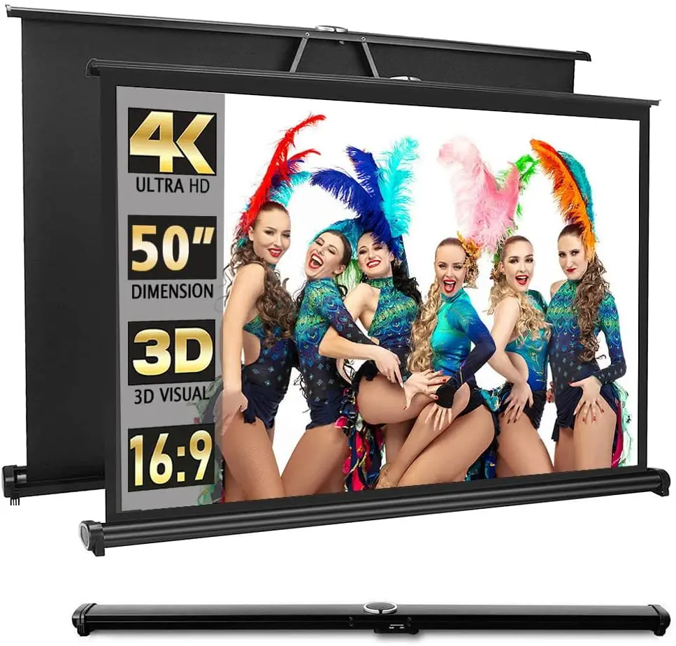 50-Inch Portable Pull-Down Projector Screen with Tripod Stand, 16:9 Matte White for Home Theater & Outdoor Movies
50-Inch Portable Pull-Down Projector Screen with Tripod Stand, 16:9 Matte White for Home Theater & Outdoor Movies