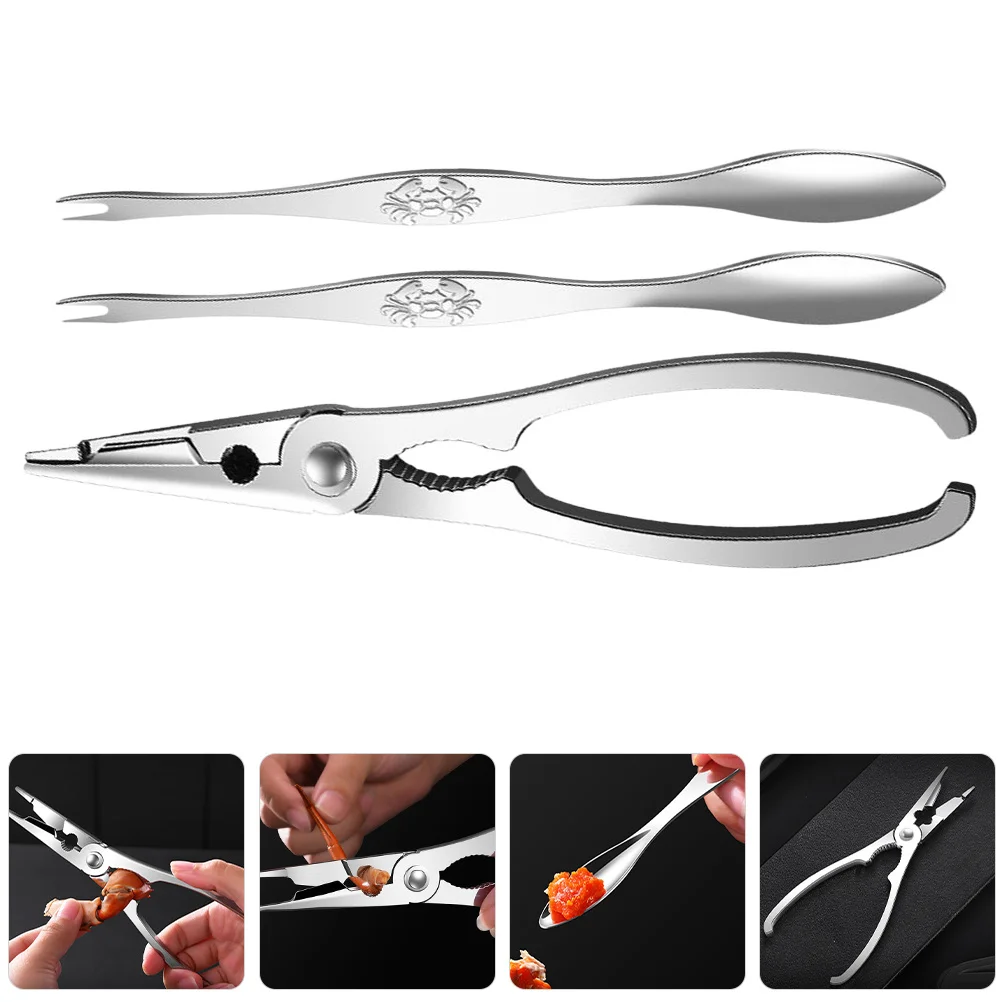 1 set 1 Set Stainless Steel Crackers Pliers Seafood Eating Tools Kitchen Utensils For Crab Leg Tools Lobster Crackers Crab Forks
1 set 1 Set Stainless Steel Crackers Pliers Seafood Eating Tools Kitchen Utensils For Crab Leg Tools Lobster Crackers Crab Forks