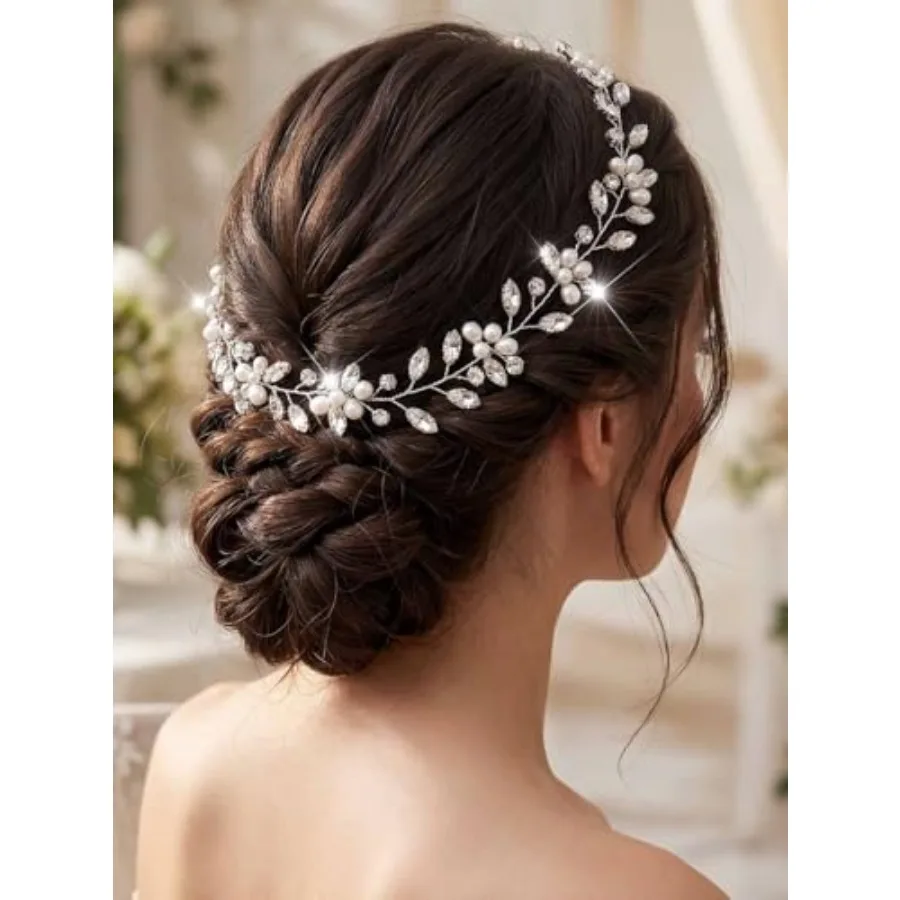 Bridal Hair Vine Silver Wedding Hair Accessories Rhinestone Headpiece for Women
Bridal Hair Vine Silver Wedding Hair Accessories Rhinestone Headpiece for Women