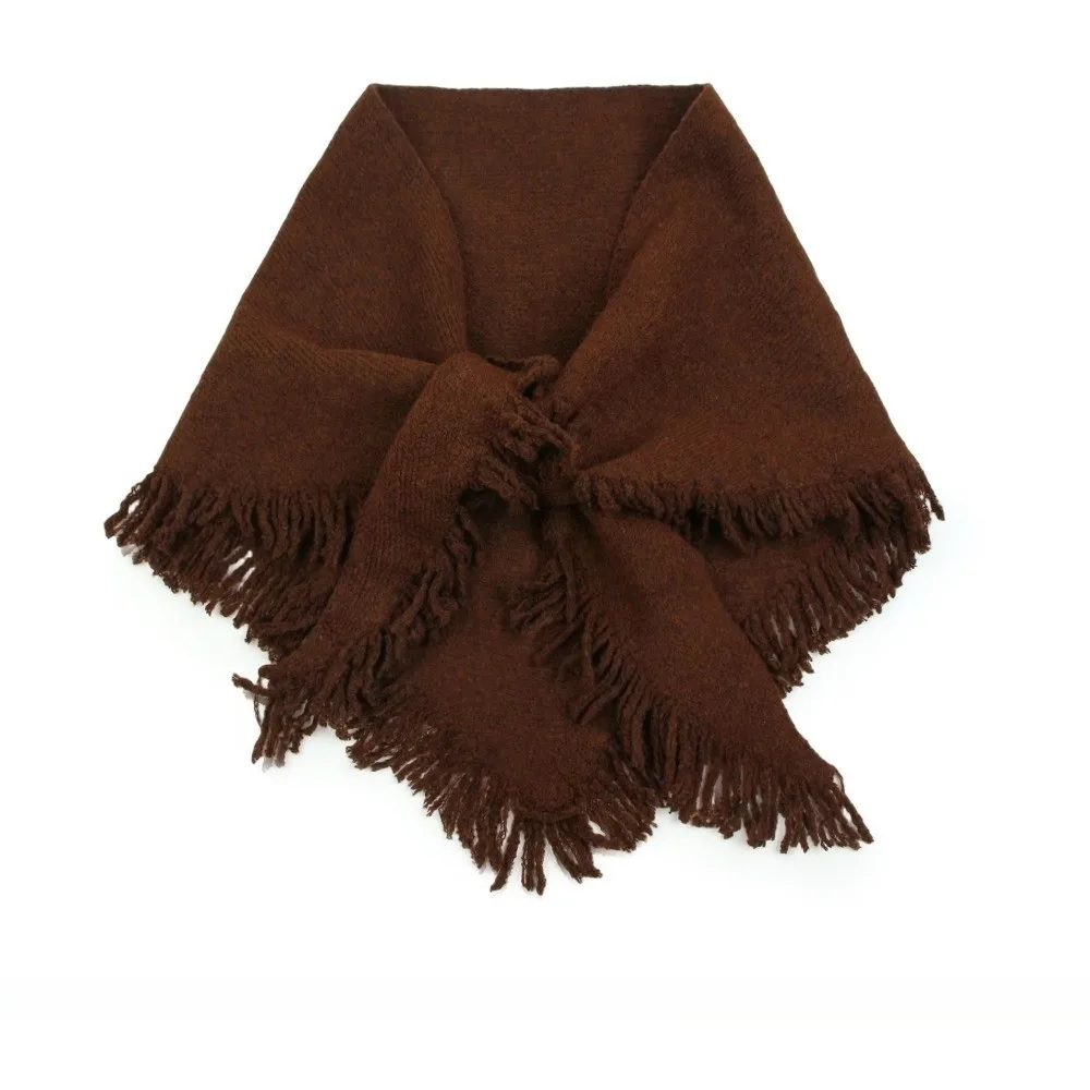 Casual Tassel Triangle Knitted Scarf Solid Color Thickened Wool Blend Shawl Soft Winter Warm Sweater Shawl Cape
Casual Tassel Triangle Knitted Scarf Solid Color Thickened Wool Blend Shawl Soft Winter Warm Sweater Shawl Cape