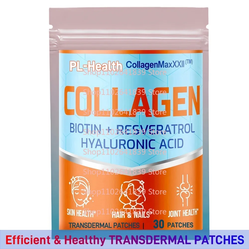 30 Patches Collagen Types I, II, III, IV Transdermal Patches with Resveratrol, Biotin Vitamin C for Skin,Hair,Joint Support
30 Patches Collagen Types I, II, III, IV Transdermal Patches with Resveratrol, Biotin Vitamin C for Skin,Hair,Joint Support