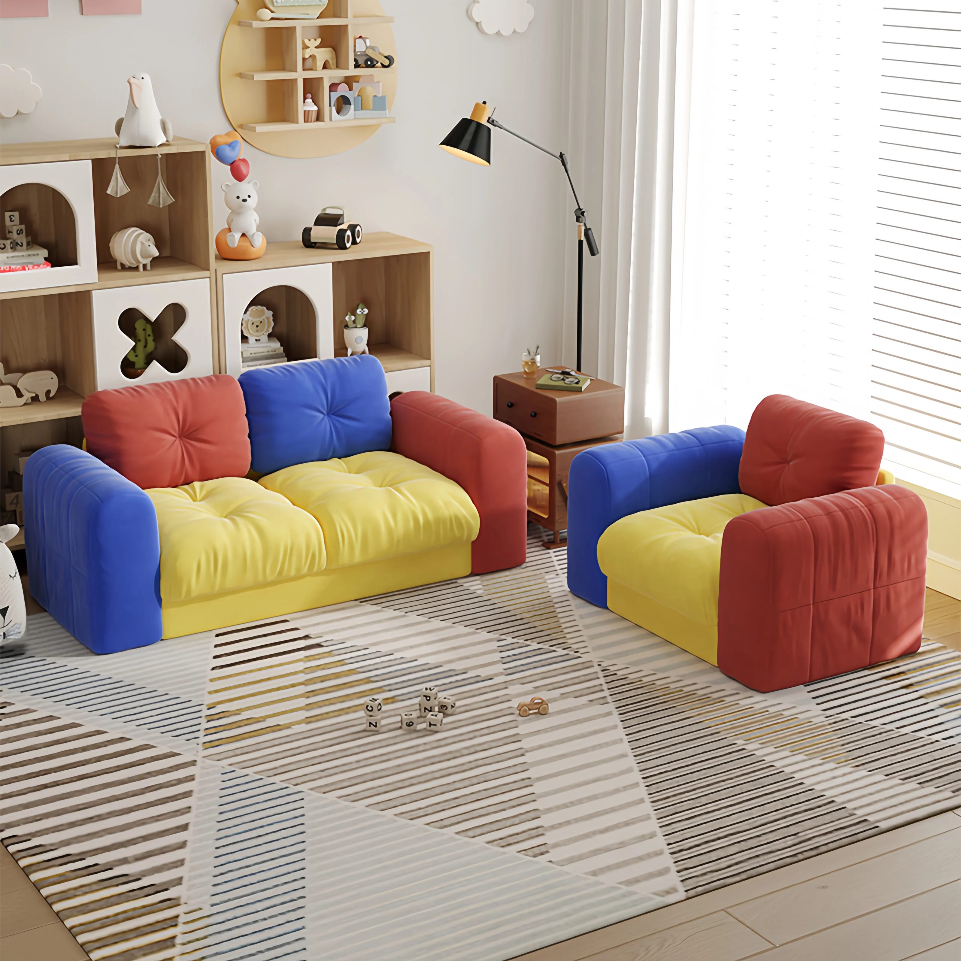 Modular Children's Sofa For Living Room Hotel Villa With Sponge Filled Colorful Upholstered Furniture
Modular Children's Sofa For Living Room Hotel Villa With Sponge Filled Colorful Upholstered Furniture