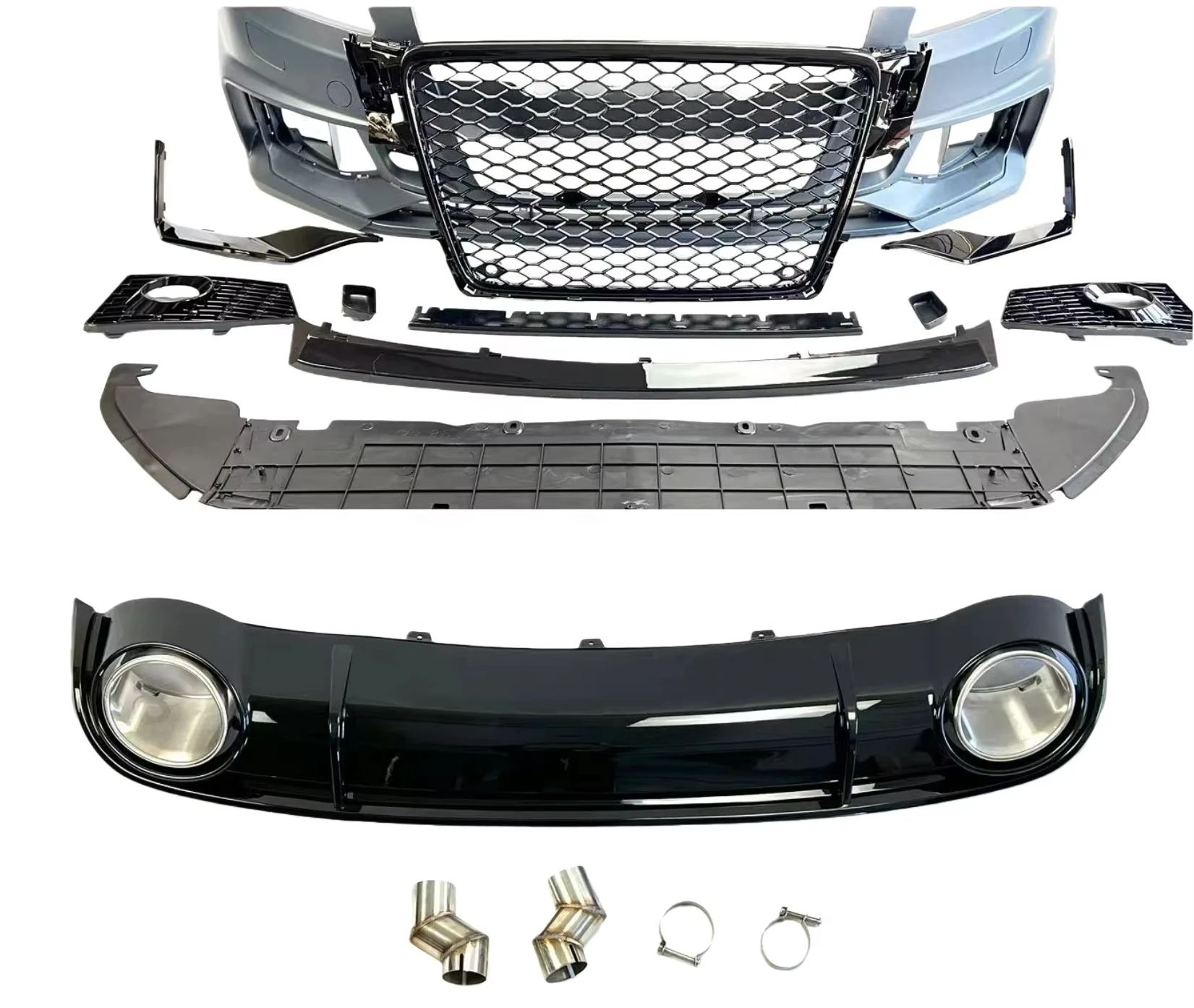 Комплект обвеса STLF для Audi A4 B8 2009-2012 (рестайлинг) для обновления до RS4 2019: решетка радиатора, бампер, обвес. Передний бампер + диффузор.
Комплект обвеса STLF для Audi A4 B8 2009-2012 (рестайлинг) для обновления до RS4 2019: решетка радиатора, бампер, обвес. Передний бампер + диффузор.