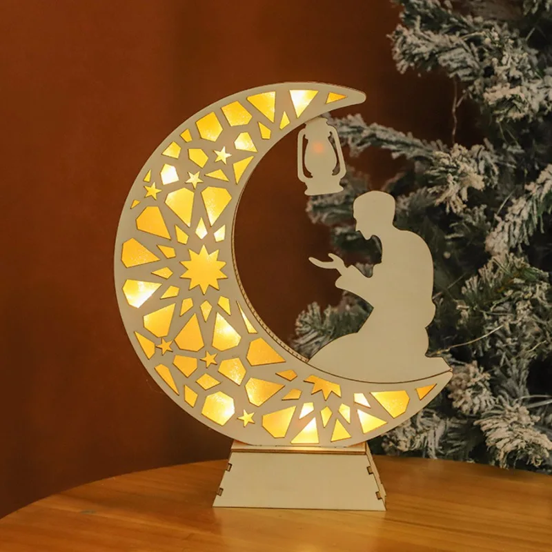 Wooden LED Moon Ornament - Middle Eastern Festival Decor & Home Gift Craft Decoration
Wooden LED Moon Ornament - Middle Eastern Festival Decor & Home Gift Craft Decoration
