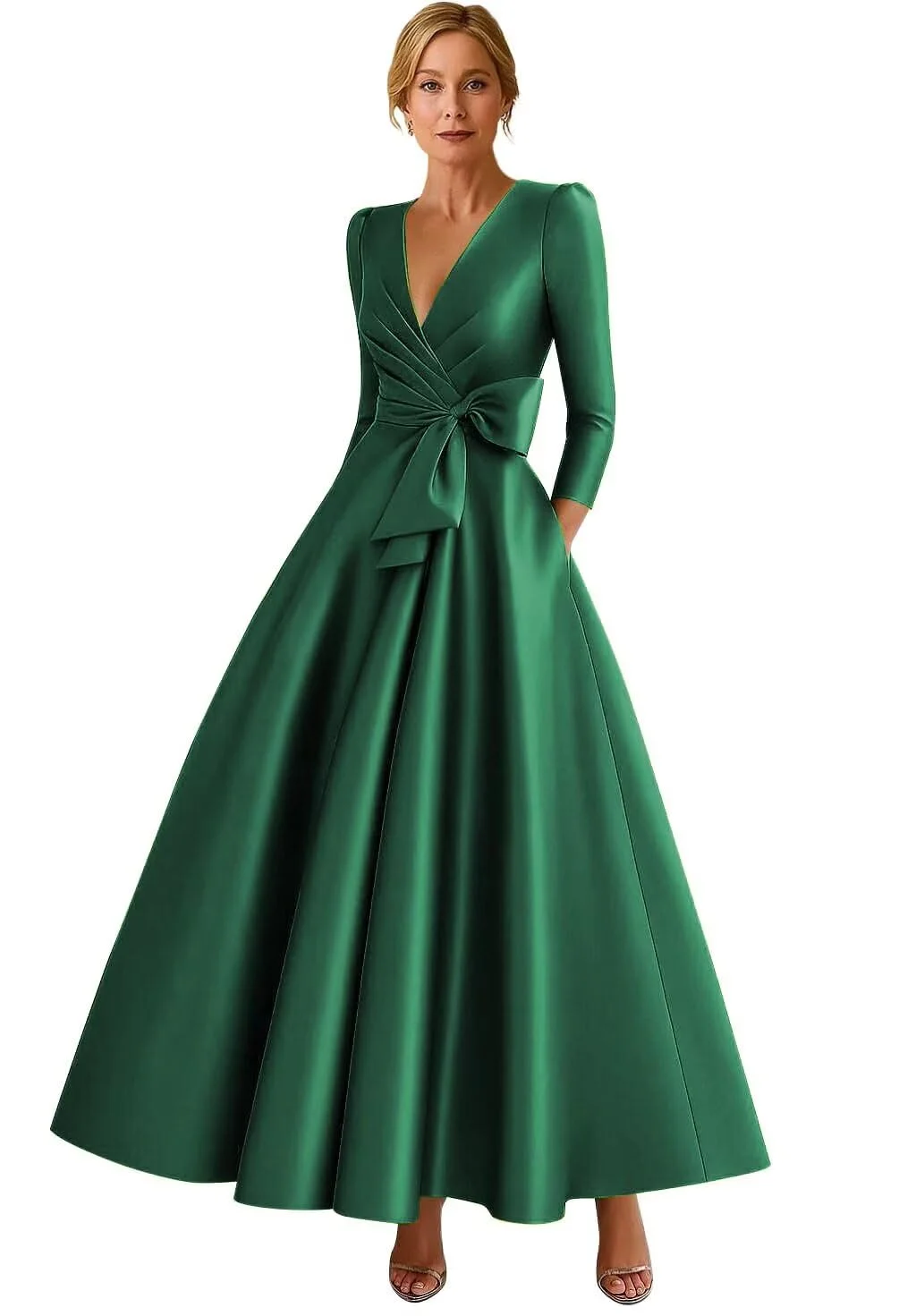 Элегантное женское вечернее платье по индивидуальному заказу с v-образным вырезом и длинными рукавами, трапециевидное платье длиной до пола, вечернее платье, атласное платье для торжественных случаев, выпускного вечера
Элегантное женское вечернее платье по индивидуальному заказу с v-образным вырезом и длинными рукавами, трапециевидное платье длиной до пола, вечернее платье, атласное платье для торжественных случаев, выпускного вечера