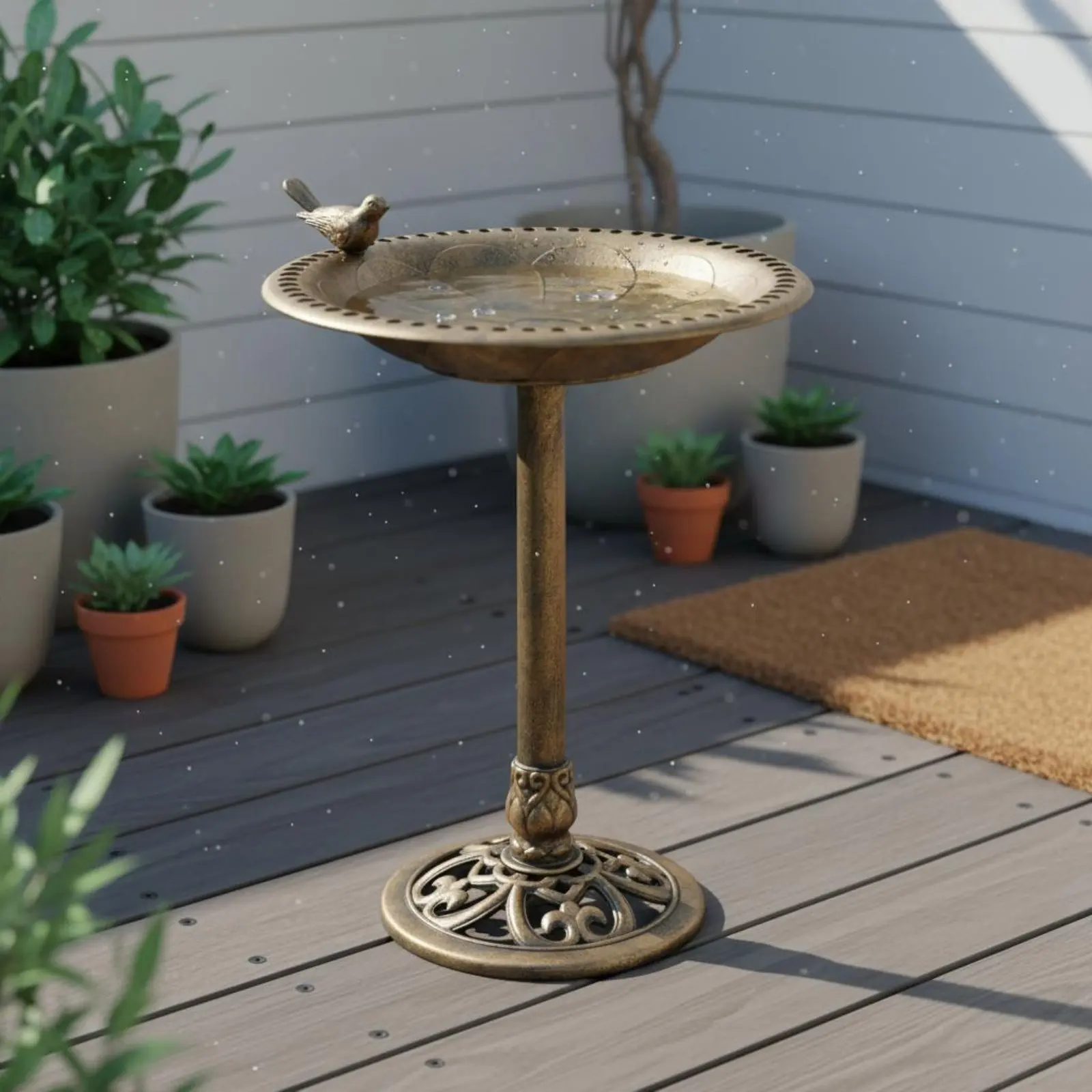 Pedestal Avian Bath Lightweight Outdoor Avian Basin Garden Decor Easy Assembly Includes Ground Stakes for Backyard, Lawn
Pedestal Avian Bath Lightweight Outdoor Avian Basin Garden Decor Easy Assembly Includes Ground Stakes for Backyard, Lawn