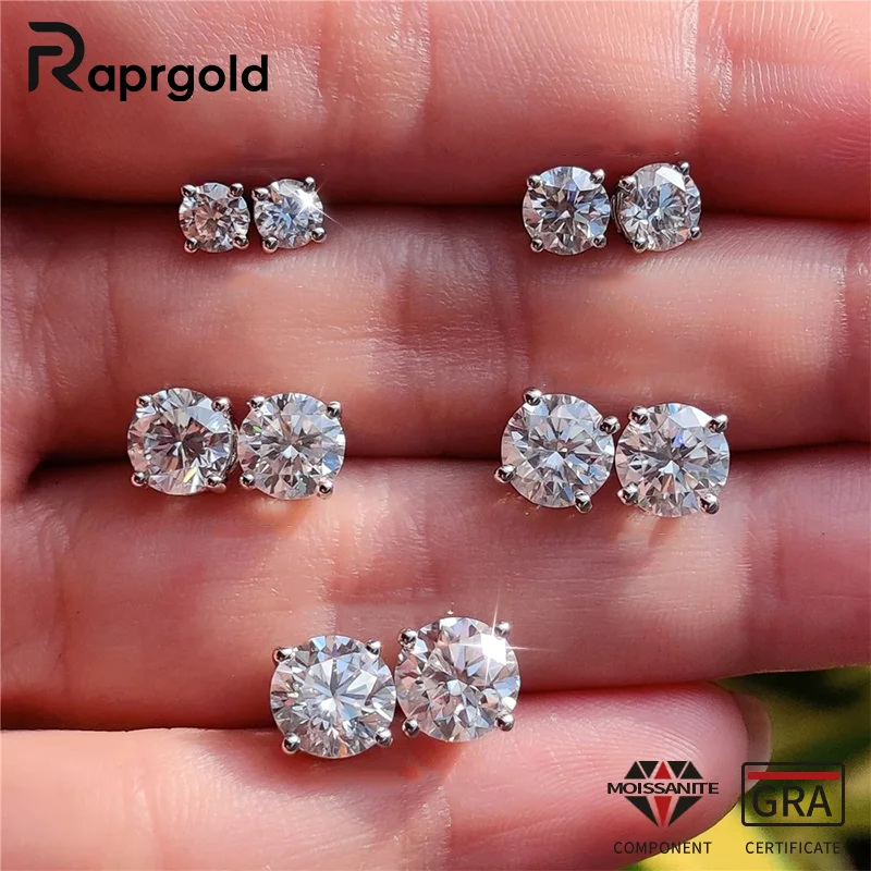 RAPRGOLD0 0.1CT-5CT D Color Round Moissanite Stud Earring for Women S925 Sterling Silver Classic Piercing Earrings Jewelry Gifts
RAPRGOLD0 0.1CT-5CT D Color Round Moissanite Stud Earring for Women S925 Sterling Silver Classic Piercing Earrings Jewelry Gifts