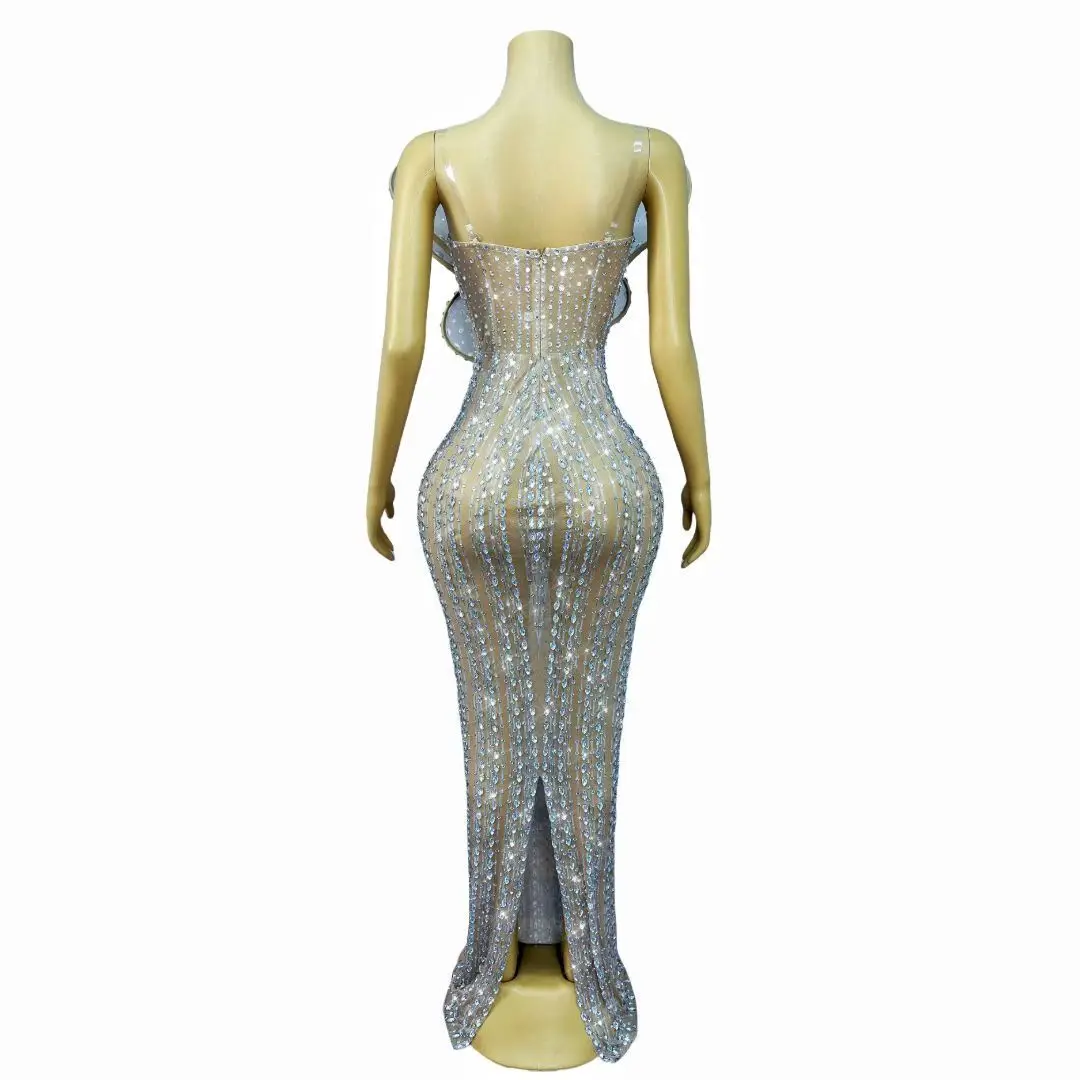 Yehuaban Womens Luxury Silver Rhinestone Shell Fringe Sheer Mesh Maxi Dress Sleeveless Bodycon Formal Evening Party Prom Gown
Yehuaban Womens Luxury Silver Rhinestone Shell Fringe Sheer Mesh Maxi Dress Sleeveless Bodycon Formal Evening Party Prom Gown