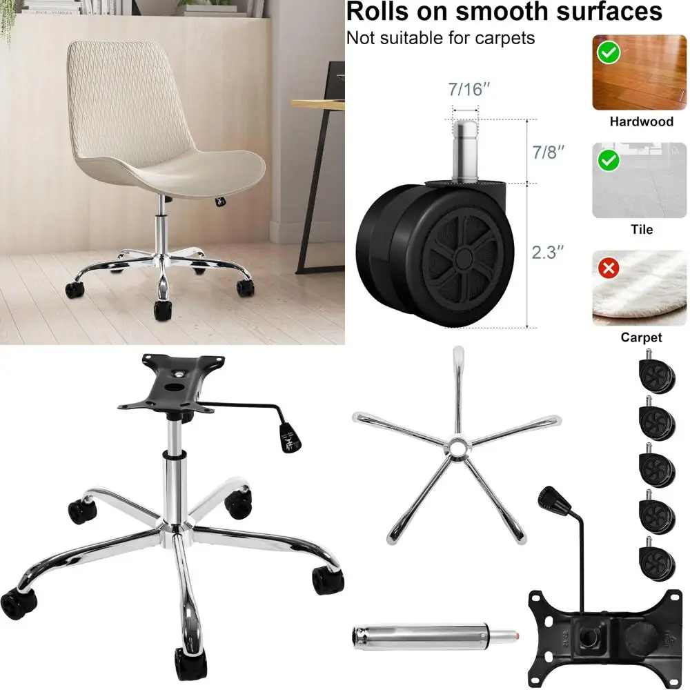 Metal Base Replacement with Bottom Plate Stand Cylinder, 5 Wheels Gaming Chair (Silver)
Metal Base Replacement with Bottom Plate Stand Cylinder, 5 Wheels Gaming Chair (Silver)