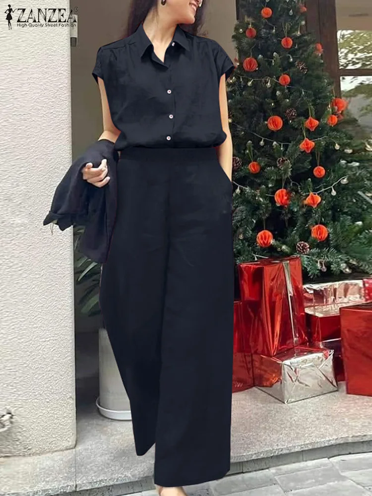 2025 ZANZEA Summer Pant Sets Elegant Short Sleeve Shirt Trousers Suit Fashion 2PCS Women OL Work Tracksuits Casual Loose Outfits
2025 ZANZEA Summer Pant Sets Elegant Short Sleeve Shirt Trousers Suit Fashion 2PCS Women OL Work Tracksuits Casual Loose Outfits