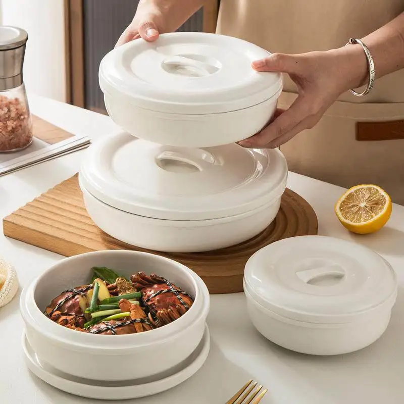 Ceramic Steamed Egg Bowl with Lid Dishwasher Not Safe Microwave Oven Compatible round Shape Food Safe Ceramic Bowl for Home Use
Ceramic Steamed Egg Bowl with Lid Dishwasher Not Safe Microwave Oven Compatible round Shape Food Safe Ceramic Bowl for Home Use