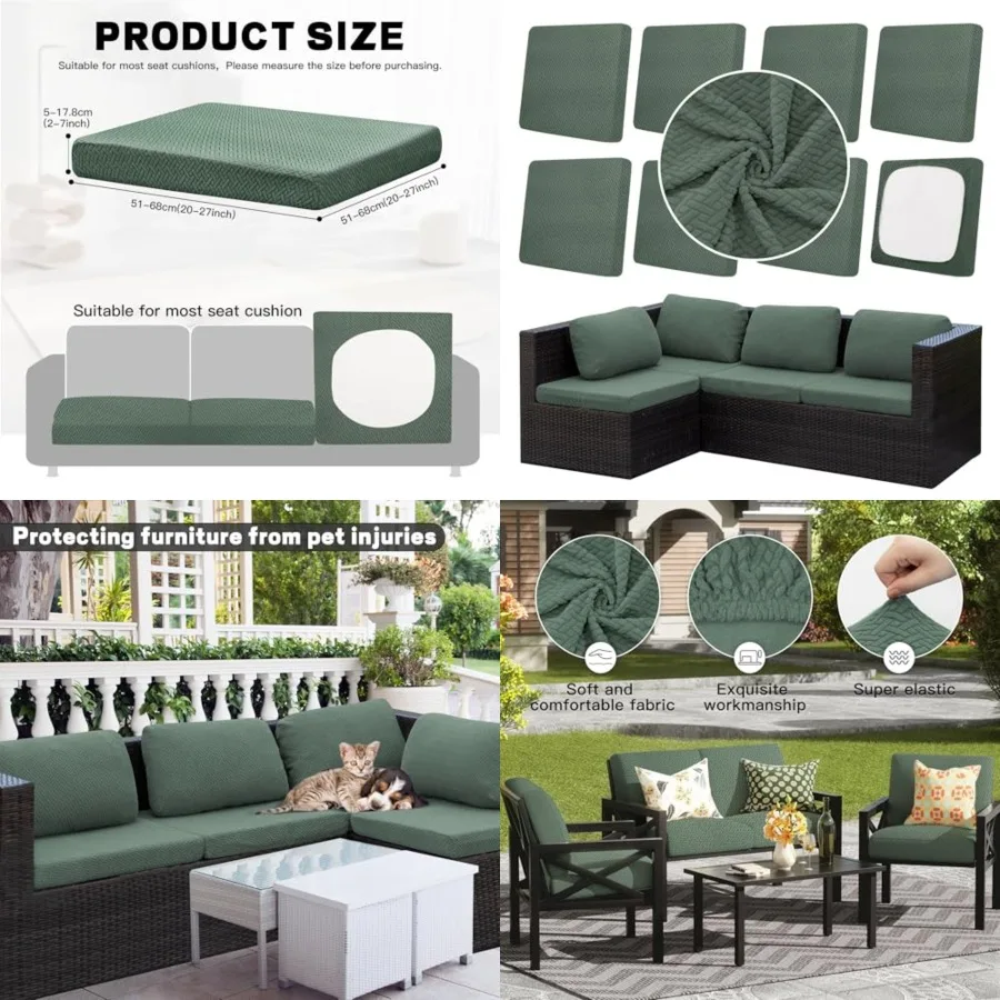 Outdoor Cushion Covers, Patio Cushion Covers, Stretch Elastic Slipcovers, Replacement Washable Furniture Protector for Patio Co
Outdoor Cushion Covers, Patio Cushion Covers, Stretch Elastic Slipcovers, Replacement Washable Furniture Protector for Patio Co