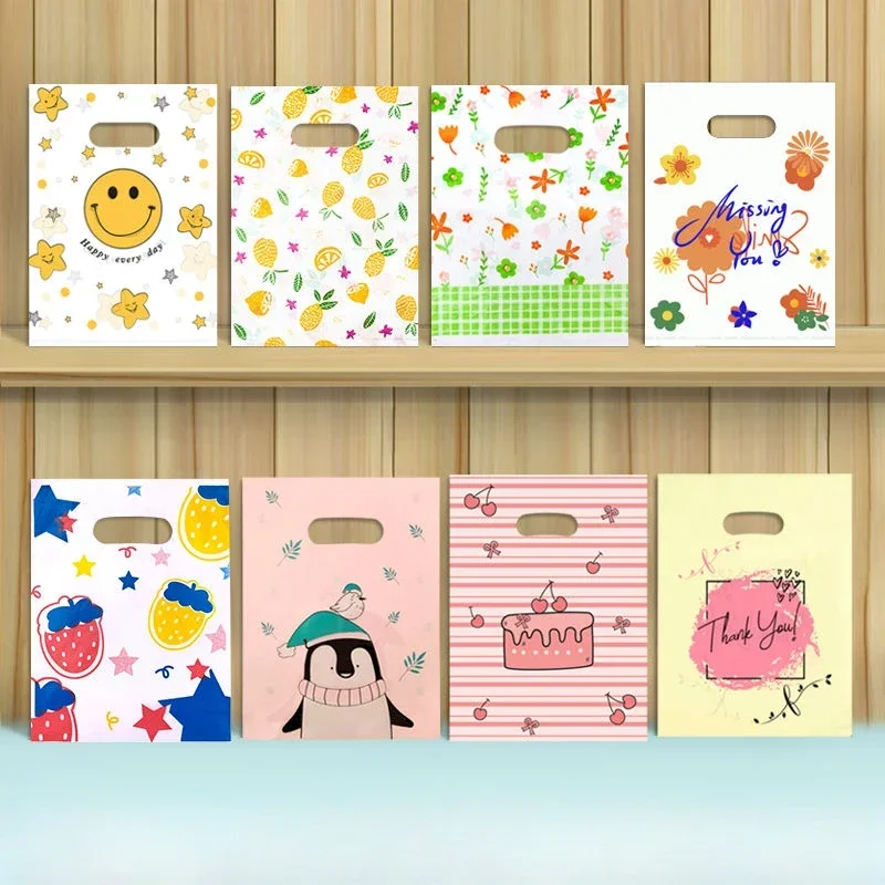 100pcs Cartoon Printed Plastic Gift Bag Customized Handbag for Clothing Stores Flat Mouth Cosmetic Snack Storage Shopping Pocket
100pcs Cartoon Printed Plastic Gift Bag Customized Handbag for Clothing Stores Flat Mouth Cosmetic Snack Storage Shopping Pocket