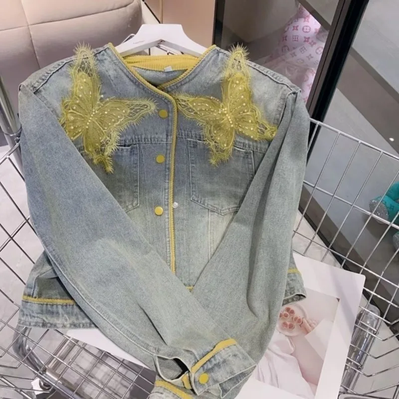 High Appearance Level Coat " Fragrant Butterfly " New Spring Style Temperament Slimming Fashion All Matching Denim Jacket Korean
High Appearance Level Coat " Fragrant Butterfly " New Spring Style Temperament Slimming Fashion All Matching Denim Jacket Korean