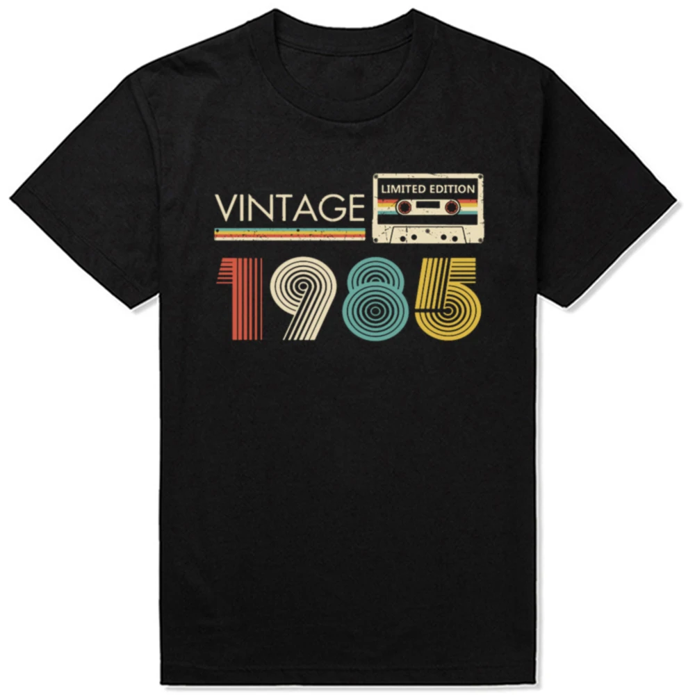 Ретро 1985 кассета 40-летняя футболка на день рождения Американская модная футболка с коротким рукавом Мужская и женская трендовая удобная футболка
Ретро 1985 кассета 40-летняя футболка на день рождения Американская модная футболка с коротким рукавом Мужская и женская трендовая удобная футболка