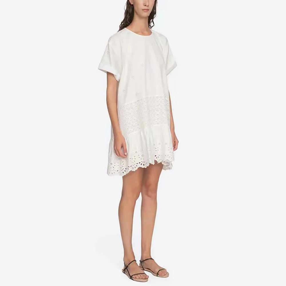 Women's Embroidery Cotton Dress, Hollow Fashion, Commuter Temperament Peplum, Round Neck, Short Sleeve, New, Summer, Y2k, 2024
Women's Embroidery Cotton Dress, Hollow Fashion, Commuter Temperament Peplum, Round Neck, Short Sleeve, New, Summer, Y2k, 2024