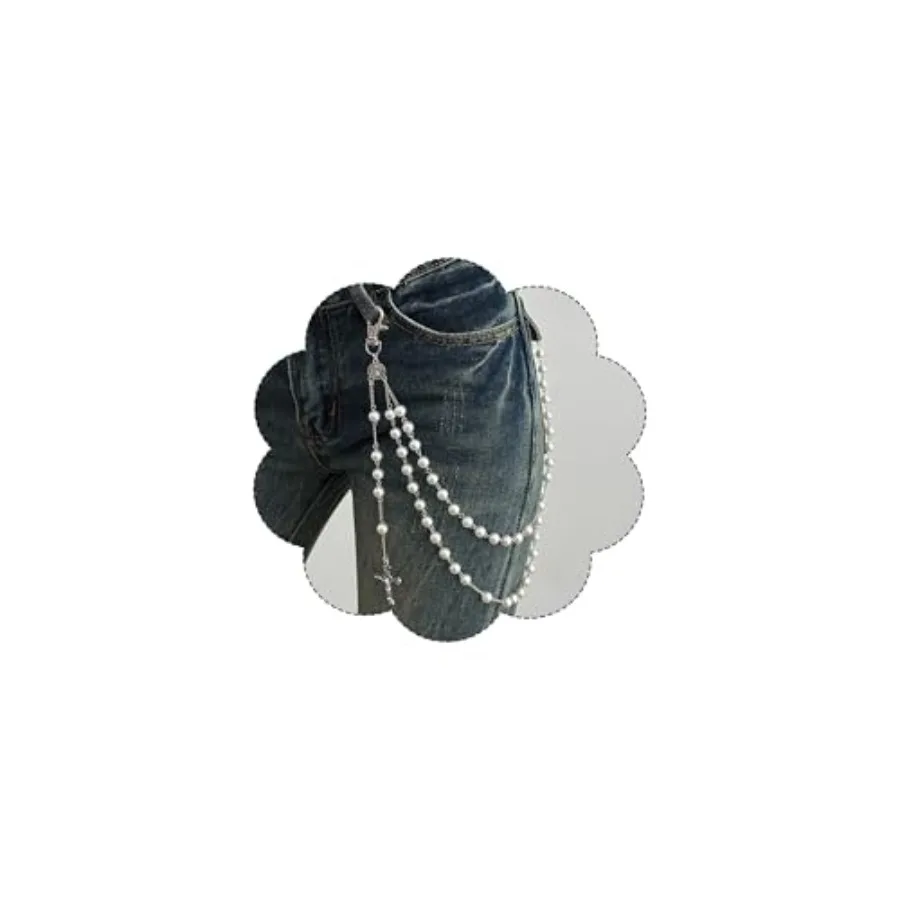 Pants Chain for Women Men Silver Pearl Cross Link Wallet Chain Layered Jeans Body Jewelry Biker Hip Hop Punk Jewelry
Pants Chain for Women Men Silver Pearl Cross Link Wallet Chain Layered Jeans Body Jewelry Biker Hip Hop Punk Jewelry