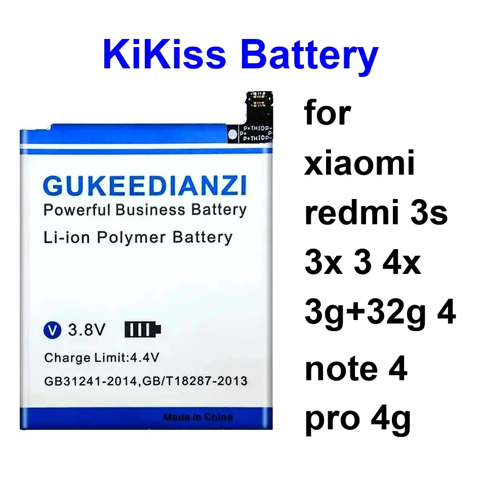 Battery BN41 Cpu Mtk Helio X20 BN43 Snapdragon 625 BM47 For Xiaomi Redmi 3S 3X 3 4X 3G+32G 4 Note Pro 4G
Battery BN41 Cpu Mtk Helio X20 BN43 Snapdragon 625 BM47 For Xiaomi Redmi 3S 3X 3 4X 3G+32G 4 Note Pro 4G