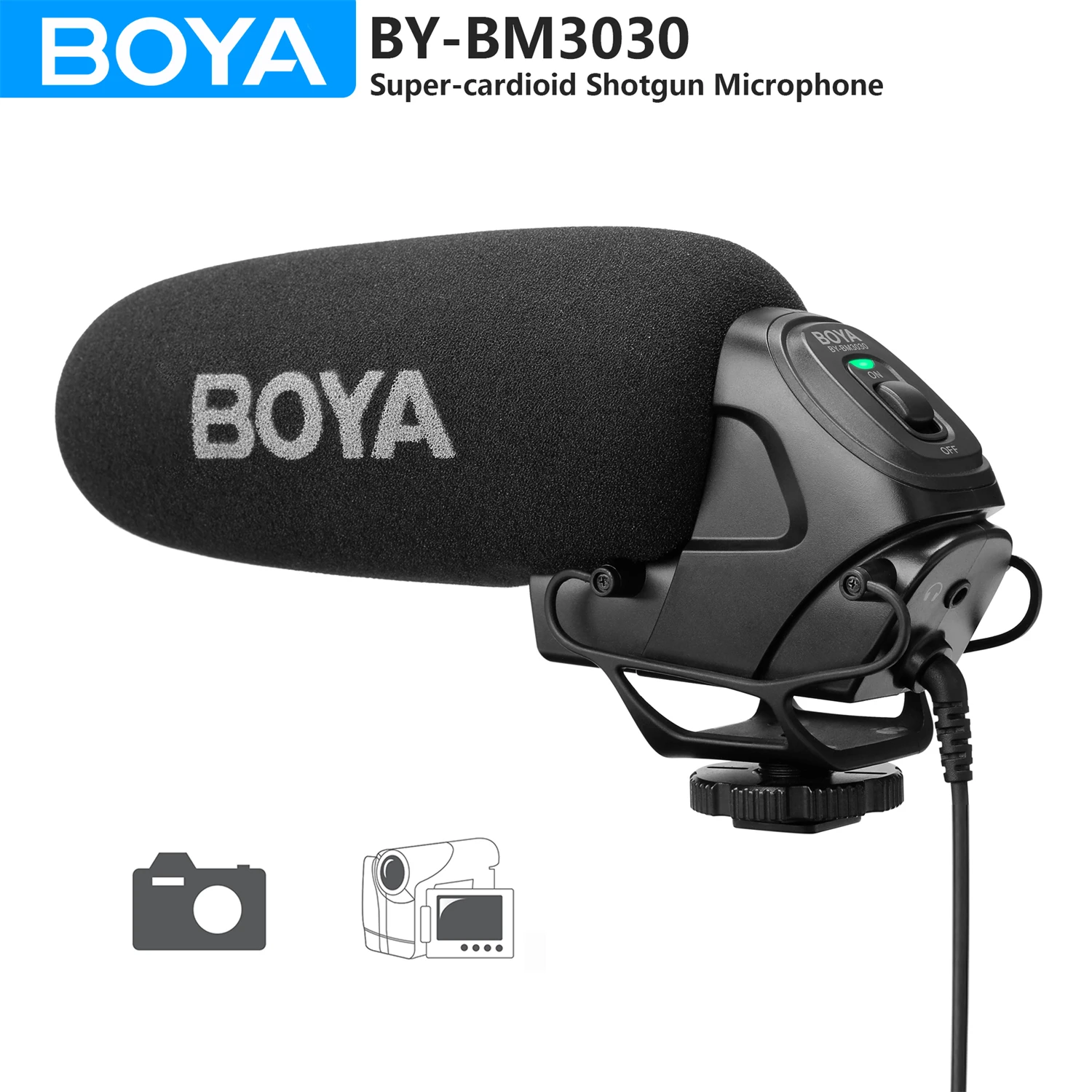 BOYA BY-BM3030 Суперкардиоидный микрофон-пушка на камере для зеркальных камер Прямая трансляция Youtube Запись видео интервью
BOYA BY-BM3030 Суперкардиоидный микрофон-пушка на камере для зеркальных камер Прямая трансляция Youtube Запись видео интервью