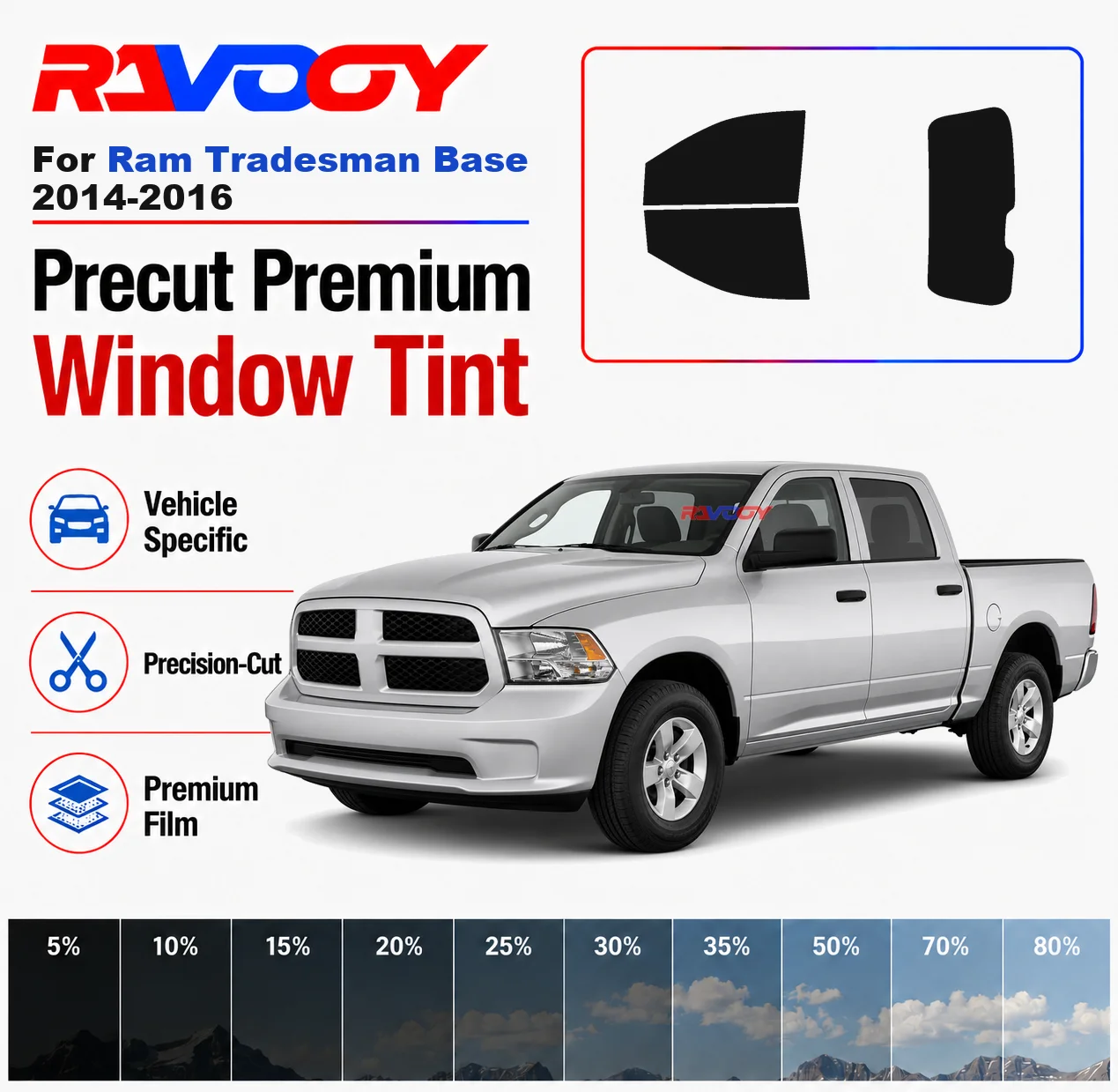 Premium Precut Window Tint Kit Front Rear Windows Rear Windshield For Ram Tradesman Base 2014-2016 Car Solar Nano Ceramic Film
Premium Precut Window Tint Kit Front Rear Windows Rear Windshield For Ram Tradesman Base 2014-2016 Car Solar Nano Ceramic Film