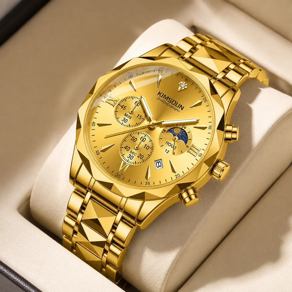 1pcs Men's gold dial alloy strap vintage fashion multi dial chronograph details Quartz Watch for daily business party holiday
1pcs Men's gold dial alloy strap vintage fashion multi dial chronograph details Quartz Watch for daily business party holiday