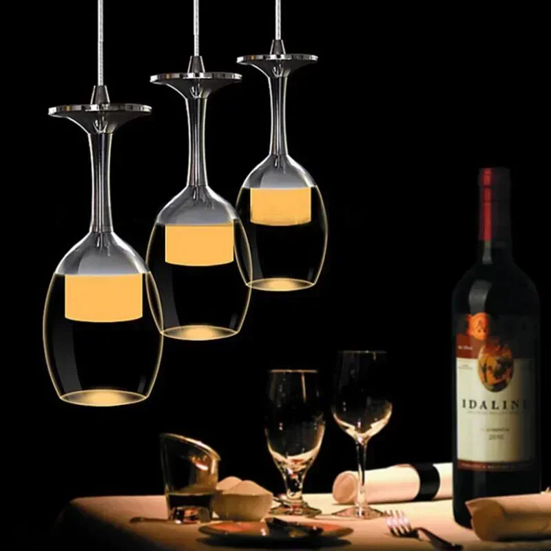 Modern Wine Glass LED Pendant Lighs for Restaurant Acrylic Pendant Lamp 1/3 / 5heads Fashion Dining Room 110V/220V Hanging Light
Modern Wine Glass LED Pendant Lighs for Restaurant Acrylic Pendant Lamp 1/3 / 5heads Fashion Dining Room 110V/220V Hanging Light