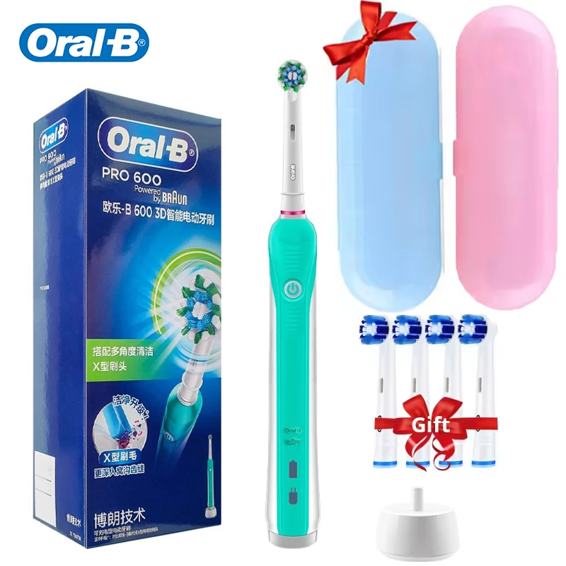 Oral B Electric Toothbrush Pro 600 2-minute intelligent timing Daily Clean Teeth Visible Pressure Sensor Waterproof Rechargeabl
Oral B Electric Toothbrush Pro 600 2-minute intelligent timing Daily Clean Teeth Visible Pressure Sensor Waterproof Rechargeabl