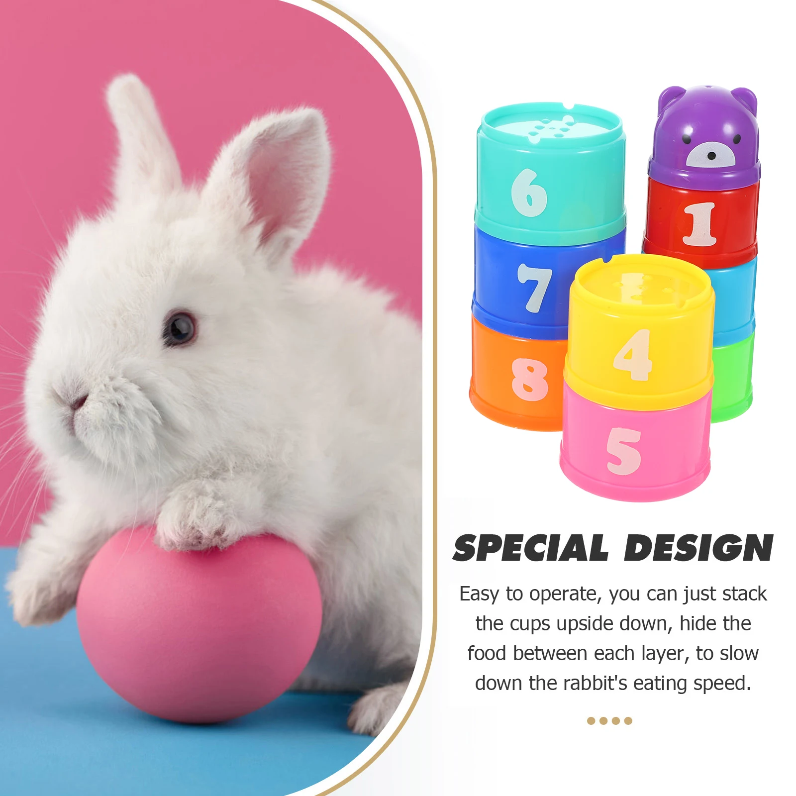 Stackable Rabbit Cups Snack Toy Nesting Bunny Food Hiding Container Plaything Storage HOLDER Plastic Safe Durable Reusable Easy
Stackable Rabbit Cups Snack Toy Nesting Bunny Food Hiding Container Plaything Storage HOLDER Plastic Safe Durable Reusable Easy