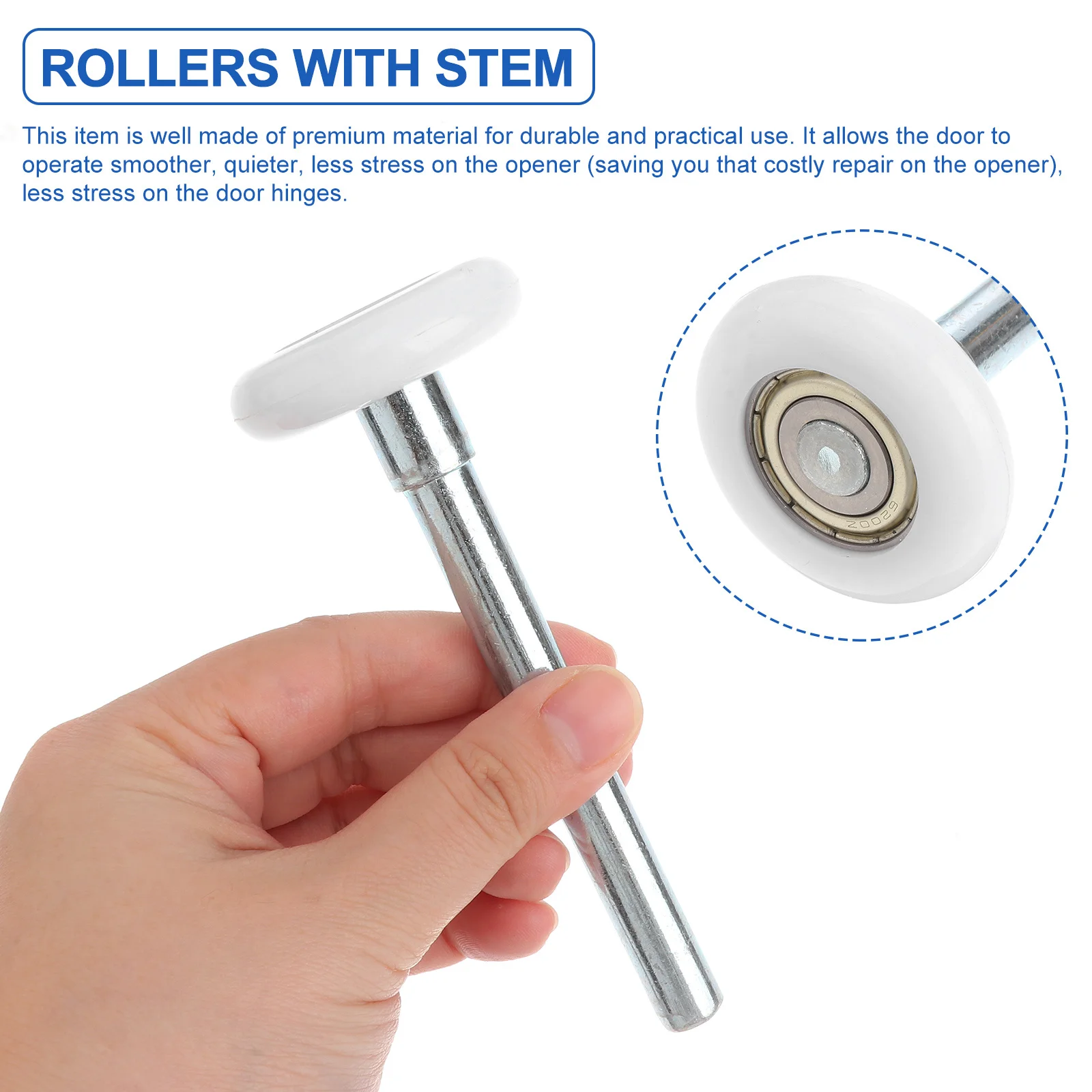 Heavy Duty Nylon Garage Door Rollers Stem Steel Wheels Quiet Durable Replacement Ball-Bearings Residential Commercial Rollers
Heavy Duty Nylon Garage Door Rollers Stem Steel Wheels Quiet Durable Replacement Ball-Bearings Residential Commercial Rollers