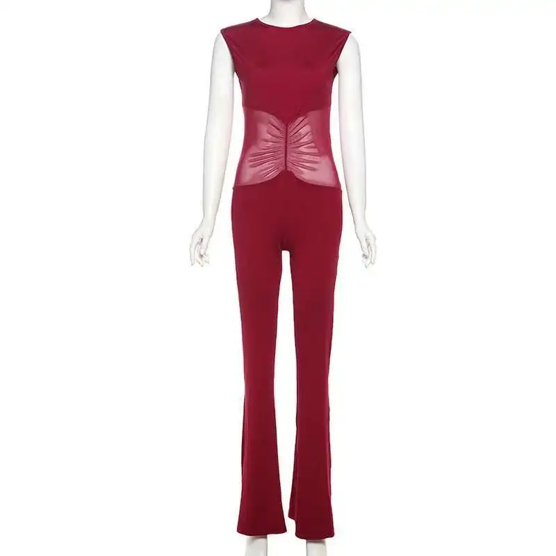 Spring 2025 New Women's Fashion and Sexy Mesh Splicing Waist Stretching and Slimming Tight Sleeveless Jumpsuit Pants
Spring 2025 New Women's Fashion and Sexy Mesh Splicing Waist Stretching and Slimming Tight Sleeveless Jumpsuit Pants