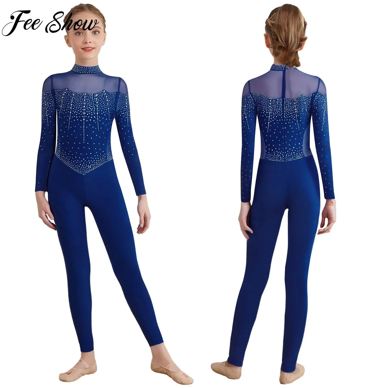 Girls Artistic Gymnastics Figure Skating Jumpsuit Kids Long Sleeve Rhinestones Mesh Full Body Unitard Ballet Bodysuit Dancewear
Girls Artistic Gymnastics Figure Skating Jumpsuit Kids Long Sleeve Rhinestones Mesh Full Body Unitard Ballet Bodysuit Dancewear