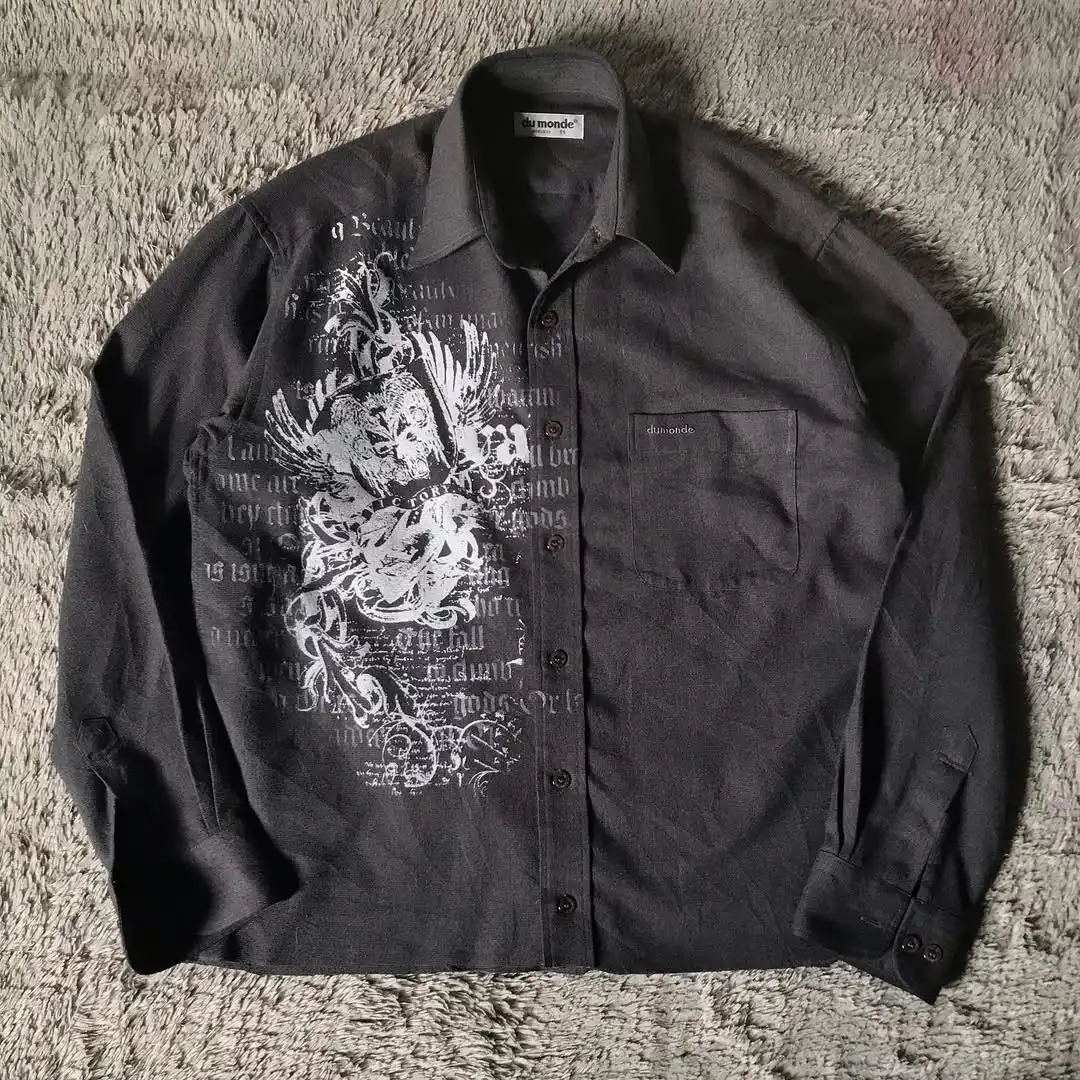 Y2K Black Long Sleeves Shirt Affliction Harajuku Retro V-neck Shirt Men Skull Holy Writ Skull Printing Tee Fashion Gothic Tops
Y2K Black Long Sleeves Shirt Affliction Harajuku Retro V-neck Shirt Men Skull Holy Writ Skull Printing Tee Fashion Gothic Tops