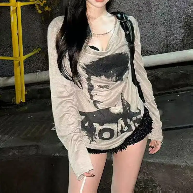 Летняя уличная одежда с круглым вырезом 90-х годов, топы с принтом, женская одежда Harajuku Y2k, винтажная футболка, эстетичная тонкая футболка, прозрачная
Летняя уличная одежда с круглым вырезом 90-х годов, топы с принтом, женская одежда Harajuku Y2k, винтажная футболка, эстетичная тонкая футболка, прозрачная