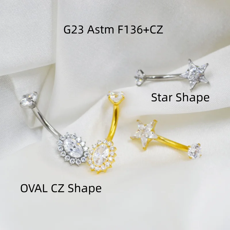 10PCS Body Jewelry-G23 Titanium Heart Oval CZ Navel Belly Button Curve Navel Piercing Bbarbells14Gx10x5/8MM Shine
10PCS Body Jewelry-G23 Titanium Heart Oval CZ Navel Belly Button Curve Navel Piercing Bbarbells14Gx10x5/8MM Shine